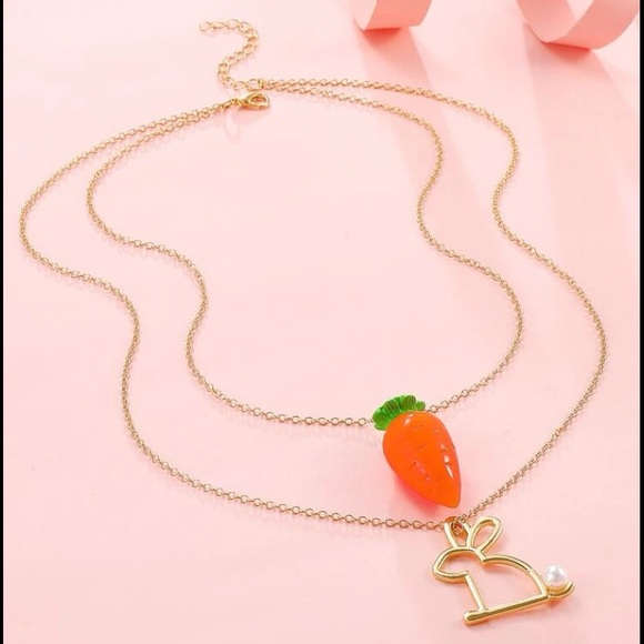 Bunny and Carrot Layered Necklace - Picture 4 of 8